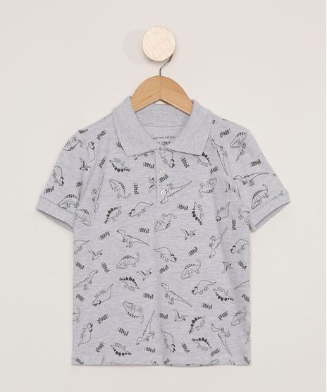 Polo-Infantil-Manga-Curta-Estampada-de-Dinossauros-Cinza-Mescla-9980478-Cinza_Mescla_1