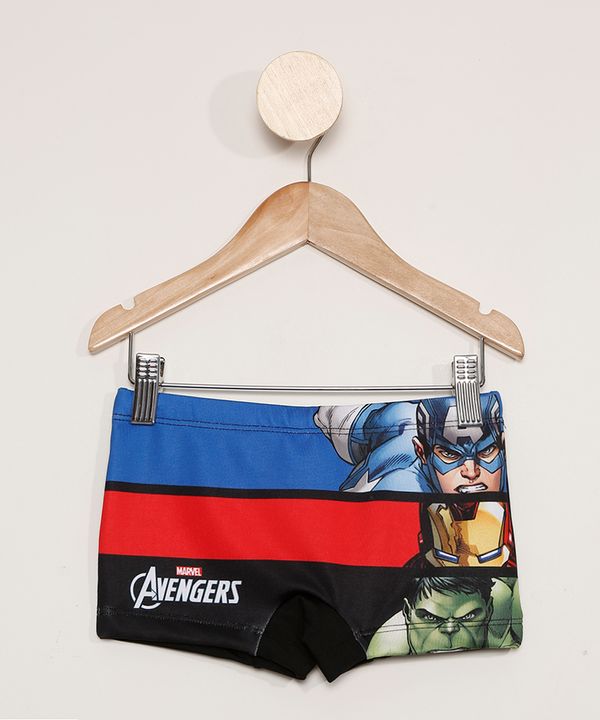 Sunga Infantil Boxer Os Vingadores com Proteção UV50+ Preta 6