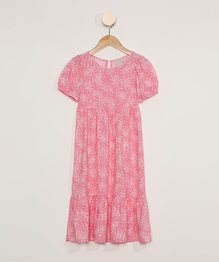 Vestido-Infantil-Longo-Manga-Curta-Estampado-Floral-Rosa-9979420-Rosa_1