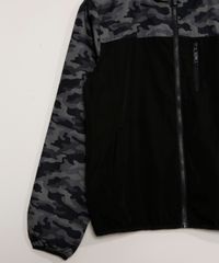 Jaqueta-de-Nylon-Juvenil-com-Recorte-Camuflado-e-Capuz-Preta-9781952-Preto_4