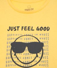 Camiseta-Infantil-Manga-Curta-Smiley--Just-Feel-Good--Amarela-9983662-Amarelo_4