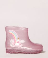 Galocha-Infantil-LueLua-Transparente-Unicornio-e-Arco-Iris-com-Glitter-Rosa-9987642-Rosa_2