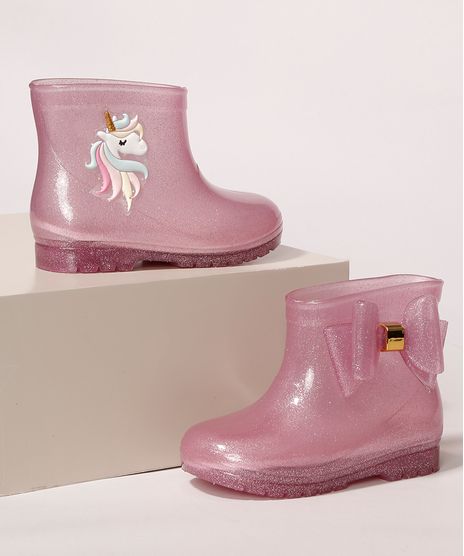 Galocha-Infantil-LueLua-Unicornio-e-Laco-com-Glitter-Rosa-9987650-Rosa_1