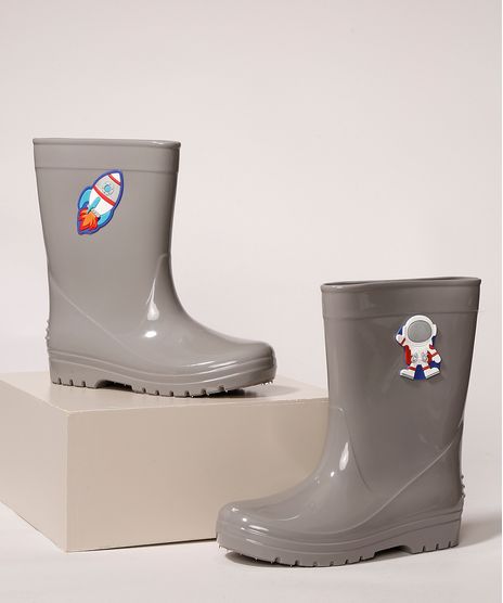 Galocha-Infantil-LueLua-Astronauta-e-Foguete-Cinza-9987636-Cinza_1