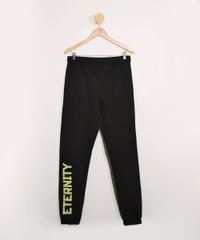 Calca-de-Moletom-Juvenil-Bicolor--Eternity--com-Bolsos-Preta-9980998-Preto_2