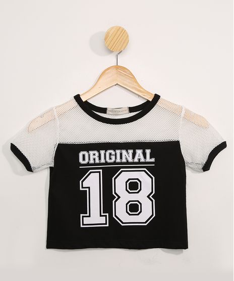 Blusa-Infantil-Manga-Curta-Cropped-com-Tela-Preta-9978055-Preto_1