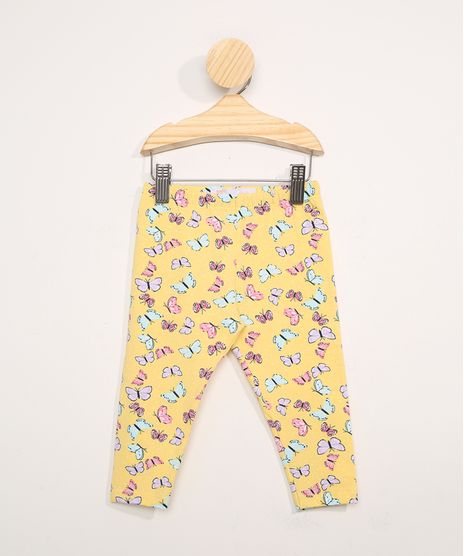 Calca-Legging-Infantil-Estampada-de-Borboletas-Amarela-9982315-Amarelo_1
