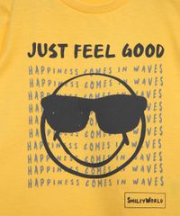 Camiseta-Infantil-Manga-Curta-Smiley--Just-Feel-Good--Amarela-9983664-Amarelo_2