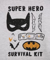 Conjunto-Infantil-de-Camiseta-Manga-Curta-Batman-Cinza-Mescla---Bermuda-Amarelo-9975709-Amarelo_2