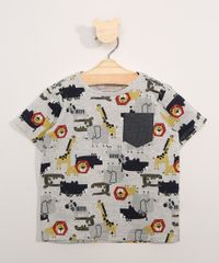 Camiseta-Infantil-Manga-Curta-Bichinhos-com-Bolso-Cinza-Mescla-Claro-9977110-Cinza_Mescla_Claro_1