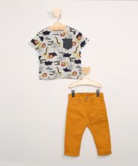 Camiseta-Infantil-Manga-Curta-Bichinhos-com-Bolso-Cinza-Mescla-Claro-9977110-Cinza_Mescla_Claro_3
