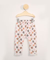 Calca-Infantil-Saruel-Estampado-de-Bichos-com-Barra-Dobrada-Off-White-9980539-Off_White_2