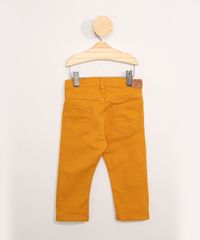 Calca-de-Sarja-Infantil-Skinny-com-Bolsos-Mostarda-9979490-Mostarda_2
