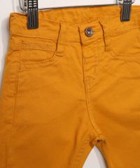 Calca-de-Sarja-Infantil-Skinny-com-Bolsos-Mostarda-9979490-Mostarda_4