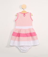 Vestido-Infantil-com-Recortes-e-Faixa-para-Amarrar-Sem-Manga---Calcinha-Rosa-9982326-Rosa_2