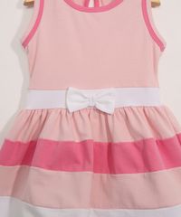 Vestido-Infantil-com-Recortes-e-Faixa-para-Amarrar-Sem-Manga---Calcinha-Rosa-9982326-Rosa_4