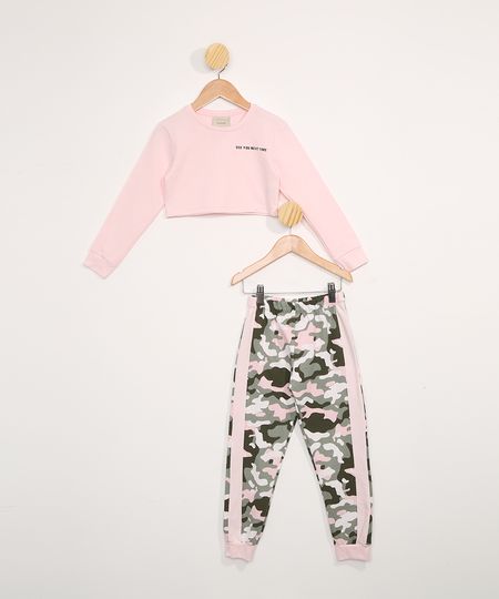Conjunto-Infantil-de-Blusa-Manga-Longa-Cropped-Rosa---Calca-Jogger-Camuflada-Rosa-Claro-9979464-Rosa_Claro_1