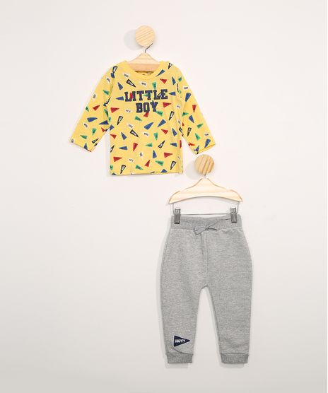 Conjunto-de-Moletom-Infantil-de-Blusa-Flamulas-Amarela---Calca-Jogger-Cinza-Mescla-9981764-Cinza_Mescla_1