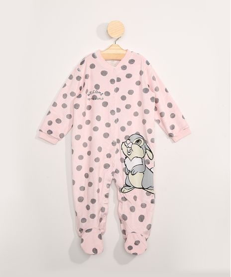 Macacao-de-Plush-Infantil-Manga-Longa-Bambi-Estampada-de-Poa-Rosa-Claro-9970965-Rosa_Claro_1
