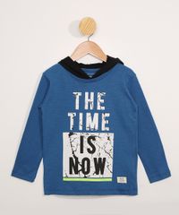 Camiseta-Infantil-Manga-Longa--The-Time-is-Now--com-Capuz-Azul-9979827-Azul_1