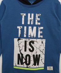 Camiseta-Infantil-Manga-Longa--The-Time-is-Now--com-Capuz-Azul-9979827-Azul_2