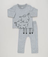 Conjunto-Infantil-de-Macacao-Estampado-Off-White---Camiseta-Ovelha-Manga-Longa---Calca-em-Algodao---Sustentavel-Cinza-Mescla-8959981-Cinza_Mescla_2