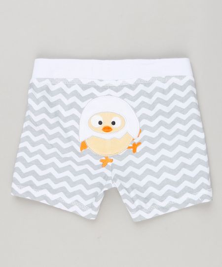 Short-Infantil-Estampado-Chevron-com-Pintinho-em-Algodao---Sustentavel-Off-White-8934352-Off_White_1