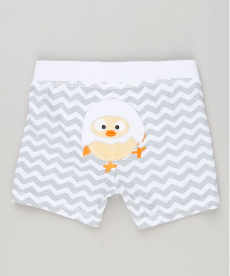 Short-Infantil-Estampado-Chevron-com-Pintinho-em-Algodao---Sustentavel-Off-White-8934352-Off_White_1