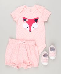 Short-Infantil-Estampado-de-Folhas-com-Raposa-em-Algodao---Sustentavel-Rosa-Claro-8934359-Rosa_Claro_3