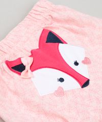 Short-Infantil-Estampado-de-Folhas-com-Raposa-em-Algodao---Sustentavel-Rosa-Claro-8934359-Rosa_Claro_4