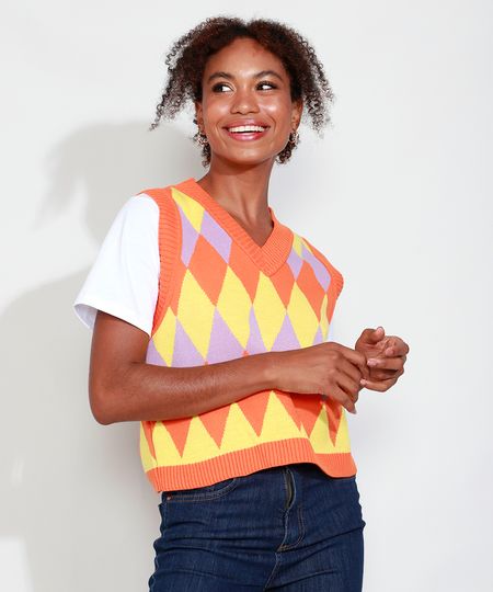 Colete-de-Trico-Feminino-Mindset-Estampado-de-Losangos-Decote-V-Laranja-9993271-Laranja_1 Colete-de-Trico-Feminino-Mindset-Estampado-de-Losangos-Decote-V-Laranja-9993271-Laranja_1