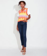 Colete-de-Trico-Feminino-Mindset-Estampado-de-Losangos-Decote-V-Laranja-9993271-Laranja_3