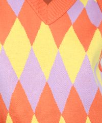 Colete-de-Trico-Feminino-Mindset-Estampado-de-Losangos-Decote-V-Laranja-9993271-Laranja_5