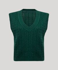 Colete-de-Trico-Feminino-Mindset-Texturizado-Tranca-Decote-V-Verde-Escuro-9993258-Verde_Escuro_6
