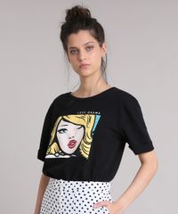 T-shirt-Feminina-Manga-Curta-Oversized--Less-Drama--Pop-Art-Preta-9251623-Preto_1