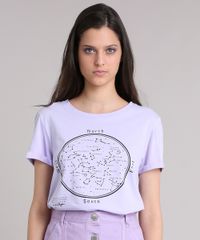 T-shirt-Feminina-Manga-Curta-com-Constelacoes--Lilas-9251624-Lilas_1