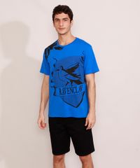 Camiseta-Masculina-Harry-Potter-Corvinal-Manga-Curta-Gola-Careca-Azul-9984926-Azul_3