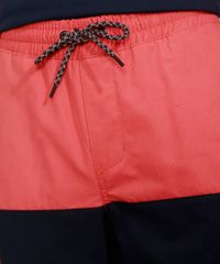 Bermuda-Masculina-de-Sarja-Reta-com-Recorte-e-Cordao-Coral-9974787-Coral_5