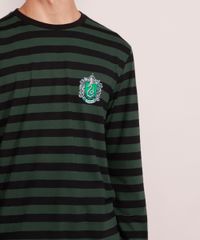 Camiseta-Masculina-Listrada-Harry-Potter-Sonserina-Manga-Longa-Gola-Careca-Verde-Escuro-9986228-Verde_Escuro_5