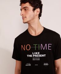 Camiseta-Masculina-Manga-Curta--No-Time--Gola-Careca-Preta-9981547-Preto_5