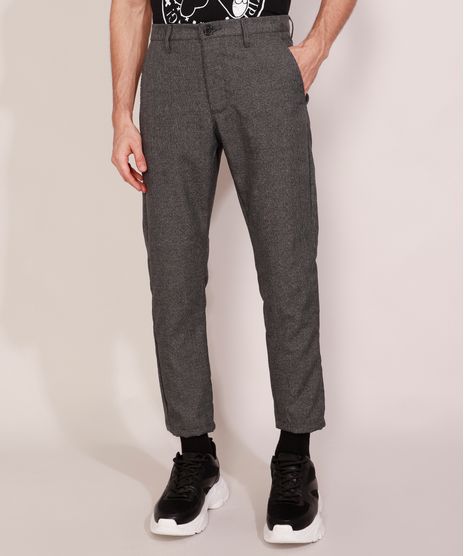 Calca-Masculina-Alfaiataria-Slim-Cropped-Estampada-Xadrez-Preta-9984782-Preto_1
