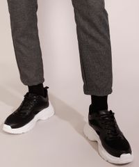 Calca-Masculina-Alfaiataria-Slim-Cropped-Estampada-Xadrez-Preta-9984782-Preto_5