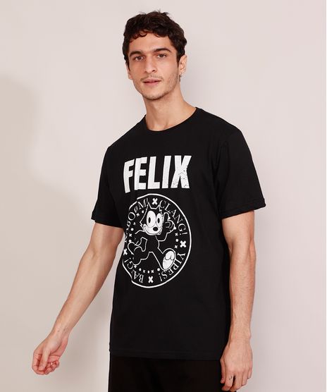 Camiseta-Masculina-Manga-Curta-Gato-Felix-Gola-Careca-Preta-9985590-Preto_1