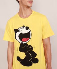 Camiseta-Masculina-Manga-Curta-Gato-Felix-Gola-Careca-Amarela-9985591-Amarelo_5