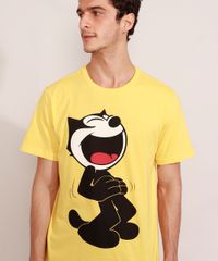 Camiseta-Masculina-Manga-Curta-Gato-Felix-Gola-Careca-Amarela-9985591-Amarelo_6
