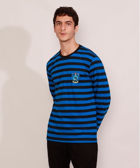 Camiseta-Masculina-Listrada-Harry-Potter-Corvinal-Manga-Longa-Gola-Careca-Azul-9986229-Azul_1
