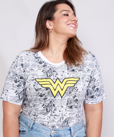 Camiseta-Plus-Size-Feminina-Manga-Curta-Mulher-Maravilha-Estampada-Quadrinhos-Decote-Redondo-Off-White-9970673-Off_White_1
