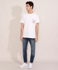 Camiseta-Masculina-Manga-Curta-com-Bolso-Estampado-de-Folhagem-Gola-Careca-Branca-9981274-Branco_3