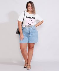 Camiseta-Plus-Size-Feminina-Manga-Curta-Smiley-Flocada-Decote-Redondo-Off-White-9982642-Off_White_3