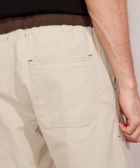 Bermuda-Masculina-de-Sarja-Reta-Texturizada-com-Cordao-e-Cos-Contrastante-Bege-9980150-Bege_5